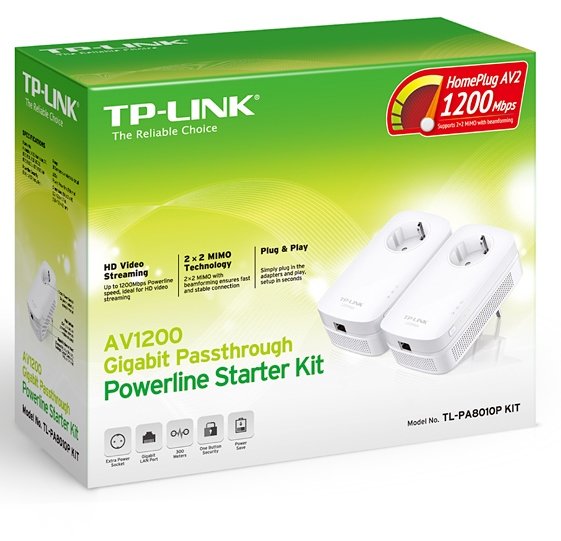 TP-Link TL-PA8010P 1200Mbps Powerline Starter Kit (2ks) - obrázek č. 2