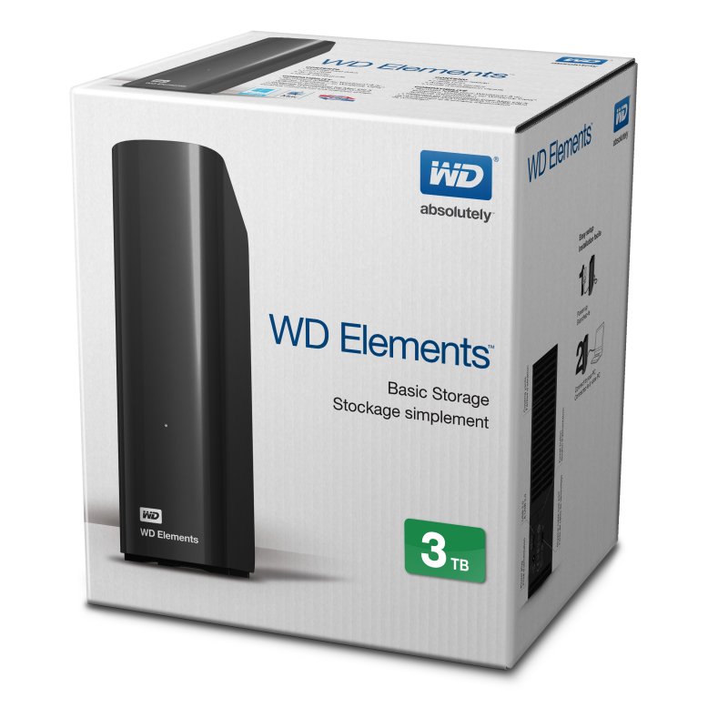 Ext. HDD 3.5" WD Elements Desktop 3TB USB - obrázek č. 3