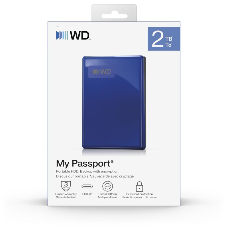 Ext. HDD WD My Passport USB-C 2TB, modrý - obrázek č. 3