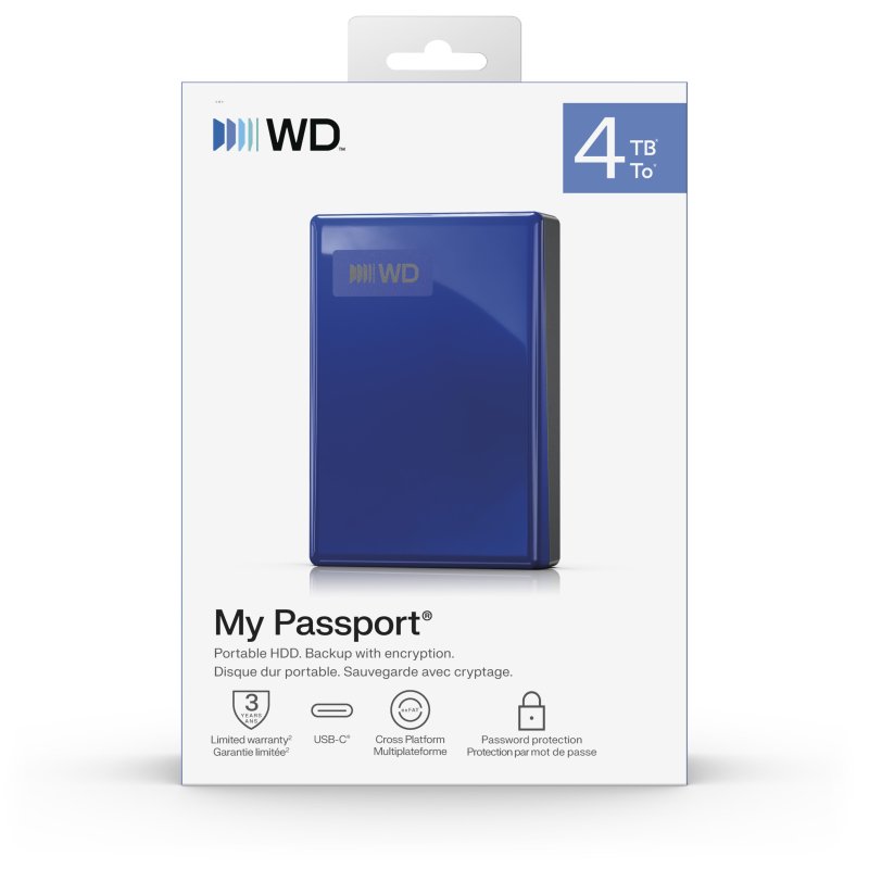 Ext. HDD WD My Passport USB-C 4TB, modrý - obrázek č. 3