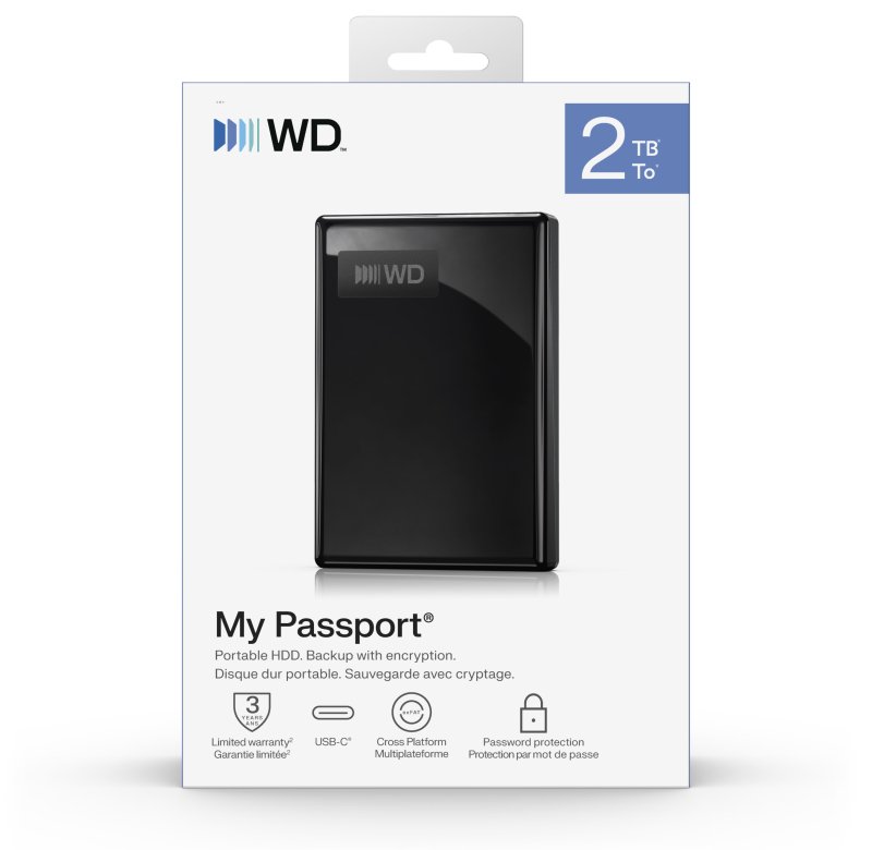 Ext. HDD WD My Passport USB-C 2TB, černý - obrázek č. 3