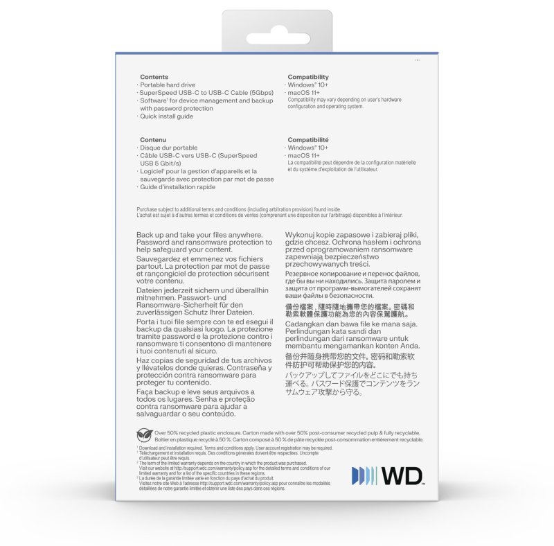 Ext. HDD WD My Passport USB-C 2TB, černý - obrázek č. 4