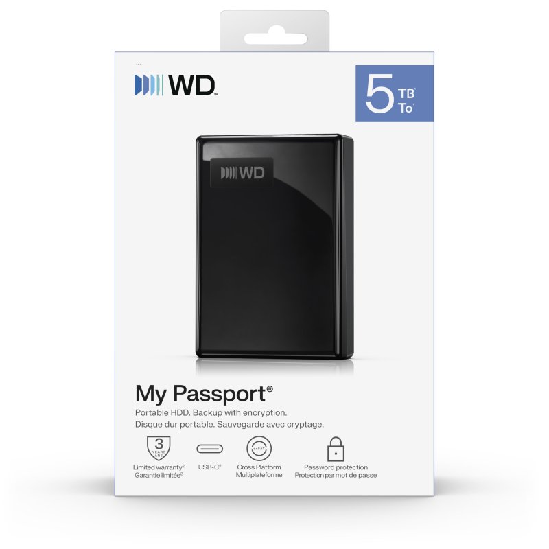 Ext. HDD WD My Passport USB-C 5TB, černý - obrázek č. 3