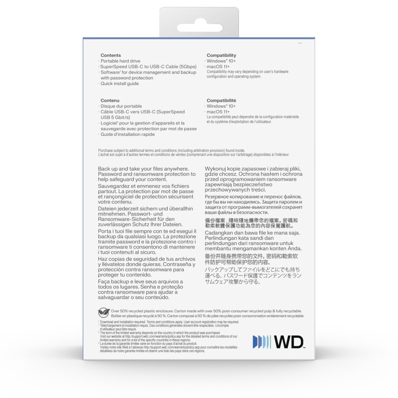 Ext. HDD WD My Passport USB-C 6TB, černý - obrázek č. 4