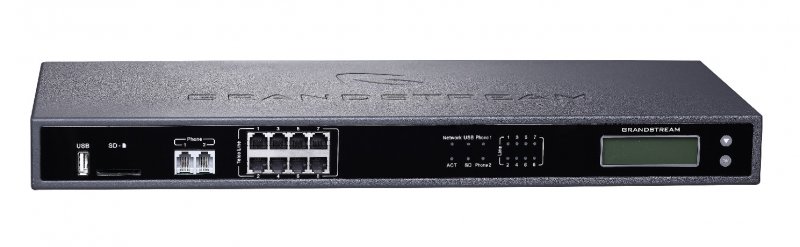 Grandstream UCM6208, IP PBX, 800 uživ., 100 hovorů, aut. nahrávání, 8x FXO porty, USB, SD karta slot - obrázek produktu