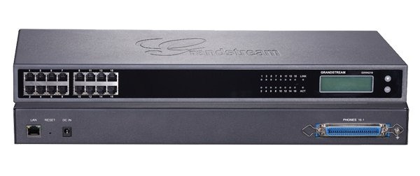 Grandstream GXW4216, VoIP, SIP, 16x FXS, 1x Gbit LAN, grafický displej, RJ21, rack - obrázek produktu