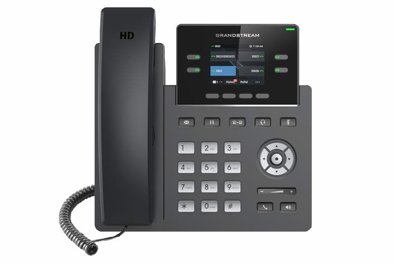 Grandstream GRP2612W SIP telefon, 2.4" TFT bar. displej, 2 SIP účty, 4 prog. tl., 2x10/ 100Mb, WiFi - obrázek produktu