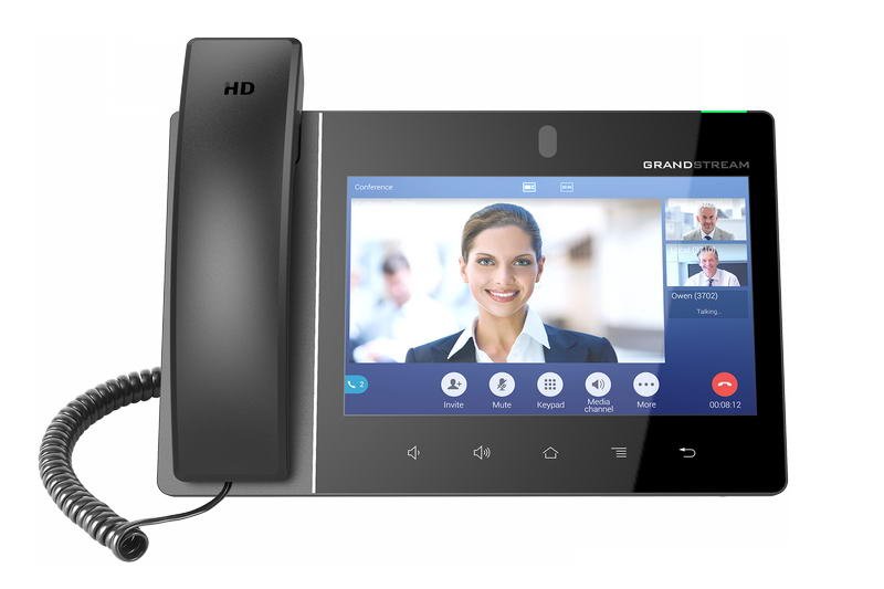 Grandstream GXV3380 SIP video telefon 8"TFT bar.dotyk.displ., android 7, 16 SIP úč.,7-way audiokonf. - obrázek produktu