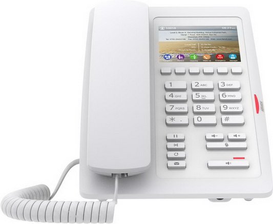Fanvil H5 hotelový IP bílý telefon, 2SIP, 3,5" bar. displ., 6 progr. tl., USB, PoE - obrázek č. 1