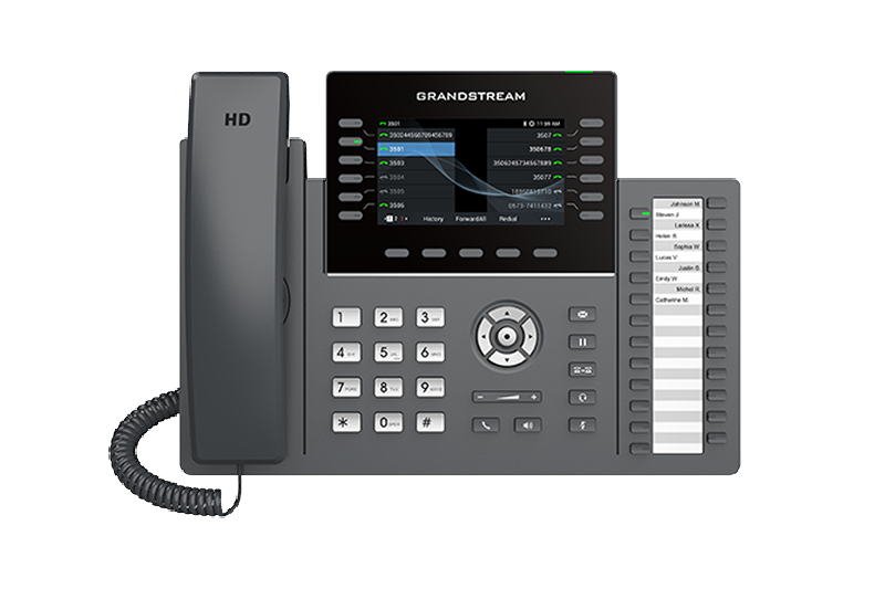 Grandstream GRP2636 SIP telefon, 4.3" TFT bar. displej, 6SIP účtů, 24 pr. tl. , 2x1Gb, WiFi, BT - obrázek produktu