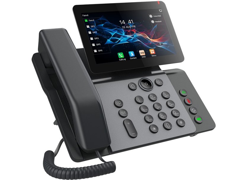 Fanvil V66 SIP telefon, 7" bar.disp., WiFi, BT, dual Gbit, PoE, H.264 - obrázek č. 1