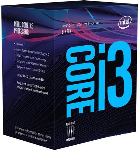 CPU Intel Core i3-8100 BOX (3.6GHz, LGA1151, VGA) - obrázek produktu