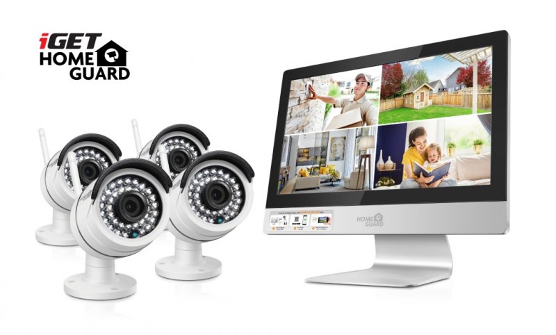 iGET HGNVK49004 - CCTV bezdrátový WiFi set HD 960p s LCD displejem 12", 4CH NVR + 4x IP kamera 960p - obrázek produktu