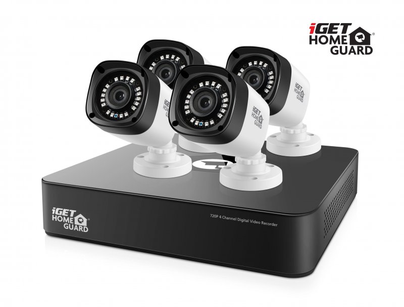 iGET HGDVK46704P - Kamerový CCTV set HD 720p, 4CH DVR rekordér + 4x HD 720p kamera,Win/ Mac/ Andr/ iOS - obrázek produktu