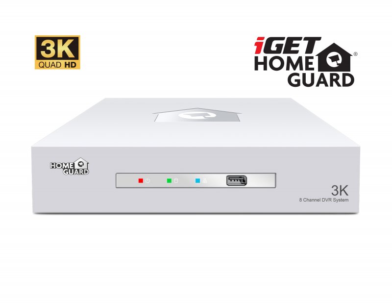iGET HGDVK83304 - Kamerový 3K set, 8CH DVR + 4x kamera 3K, zvuk, LED, SMART W/ M/ Andr/ iOS - obrázek č. 1