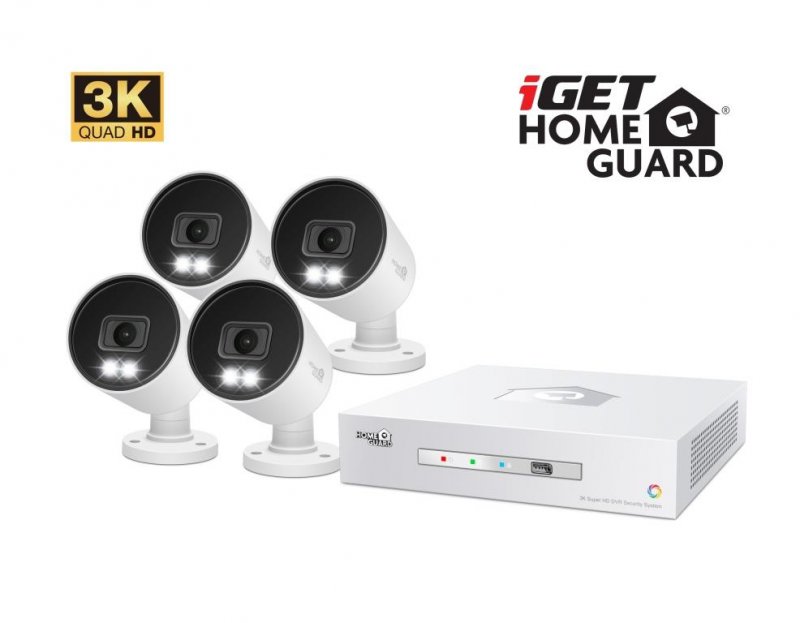 iGET HGDVK83304 - Kamerový 3K set, 8CH DVR + 4x kamera 3K, zvuk, LED, SMART W/ M/ Andr/ iOS - obrázek produktu