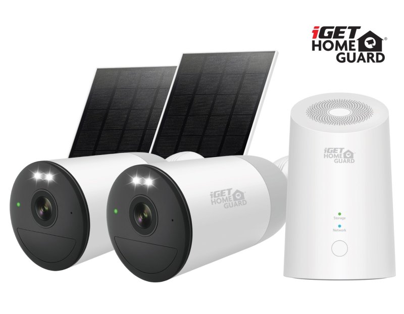 iGET HGWNK108402S - kamerový bateriový 2K Wi-Fi set, 10CH NVR + 2x kamera se solár. panelem, 9000mAh - obrázek produktu