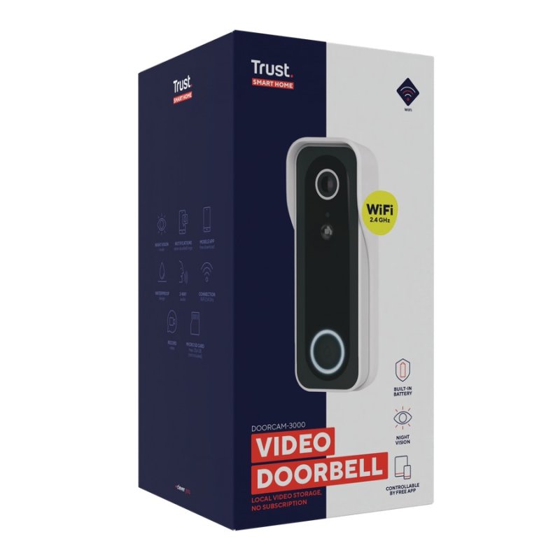 TRUST DOORCAM 3000 Wifi Doorbell Camera with Chime - obrázek č. 5
