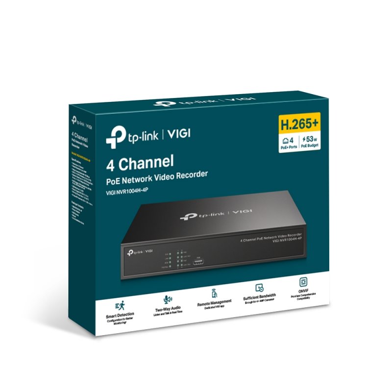 VIGI NVR1004H-4P 4 Channel POE Network Video Recorder - obrázek č. 1