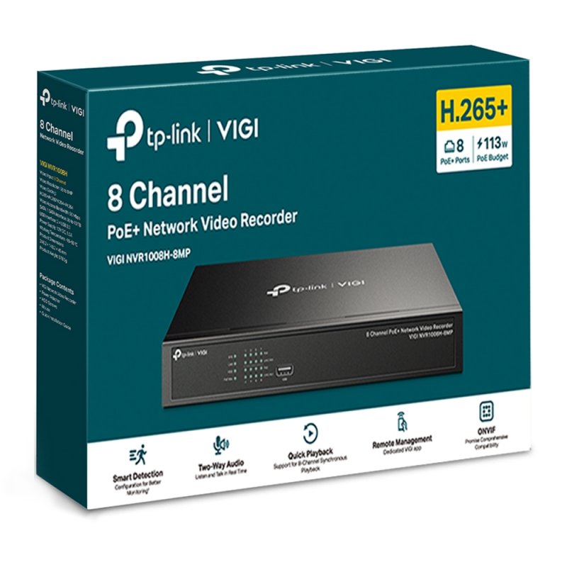 VIGI NVR1008H-8MP 8 Channel PoE Network Video Recorder - obrázek č. 2