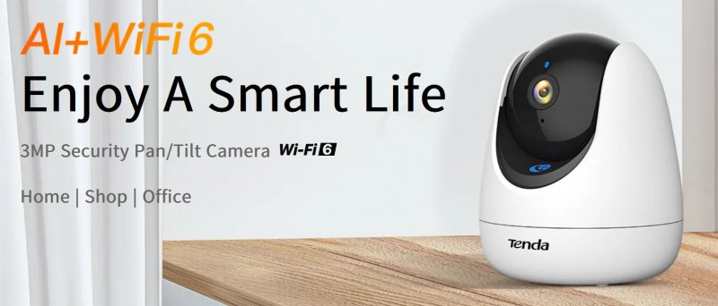 Tenda RP3 Pro AI Security 2K (3MP) Wi-Fi 6 otočná kamera, noční vidění, audio, WPA3, AX300 - obrázek č. 4