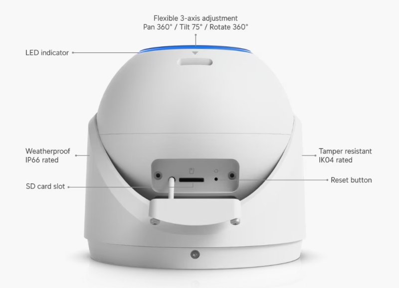 Ubiquiti UVC-G6-Pro-Turret-W, UniFi Protect G6 Pro Turret, bílá - obrázek č. 4