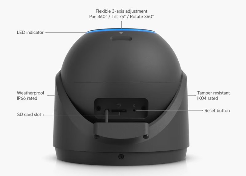 Ubiquiti UVC-G6-Pro-Turret-B, UniFi Protect G6 Pro Turret, černá - obrázek č. 4
