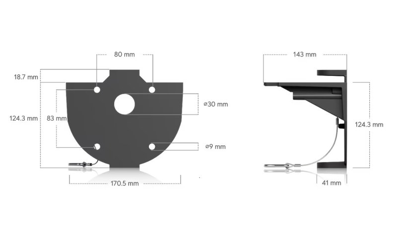 Ubiquiti UACC-AI-MS-4-AM-B - UniFi Enterprise AI Multi Sensor 4 Camera Arm Mount, černá - obrázek č. 4