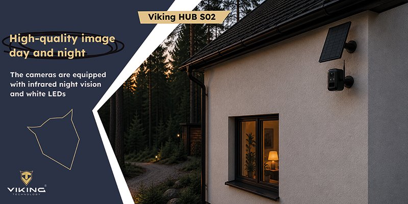 Set solárních kamer Viking HUB S02 / 8000 mAh /  mobilní aplikace /  outdoor - obrázek č. 13