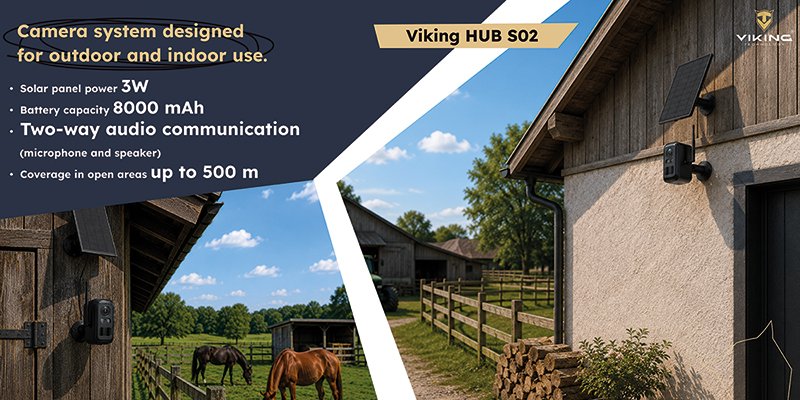Set solárních kamer Viking HUB S02 / 8000 mAh /  mobilní aplikace /  outdoor - obrázek č. 12