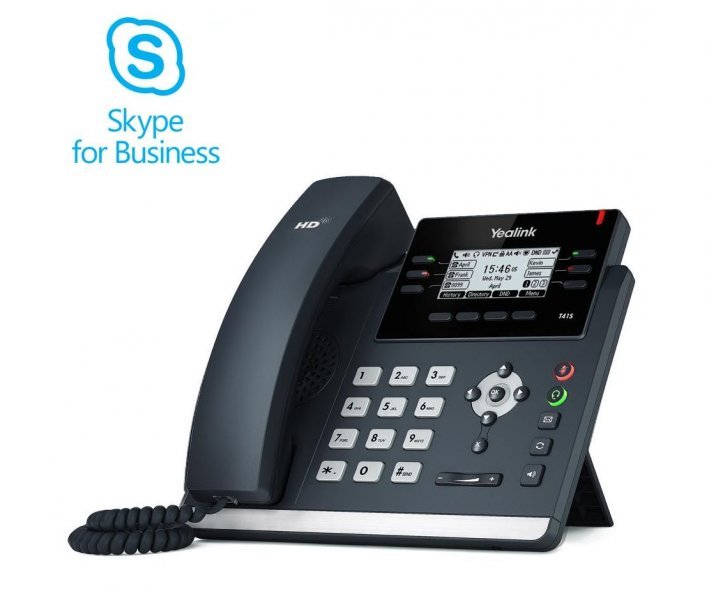 Yealink T42S Skype for Business tel., PoE, 2,7" 192x64 LCD, 15 prog.tl., GigE - obrázek produktu