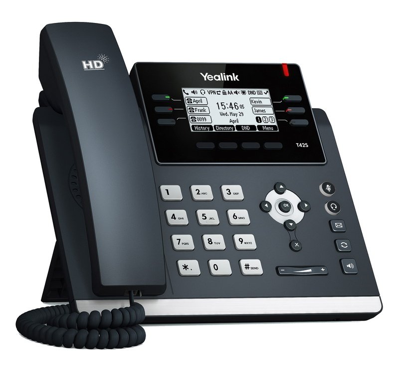 Yealink SIP-T42S SIP telefon, PoE, 2,7" 192x64 LCD, 15 prog.tl., GigE - obrázek produktu