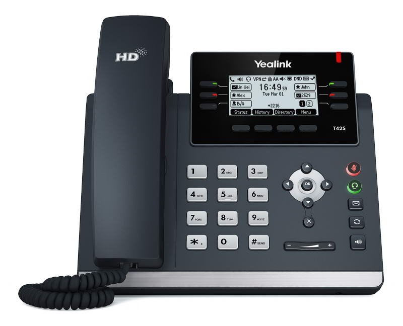 Yealink SIP-T42S SIP telefon, PoE, 2,7" 192x64 LCD, 15 prog.tl., GigE - obrázek č. 1