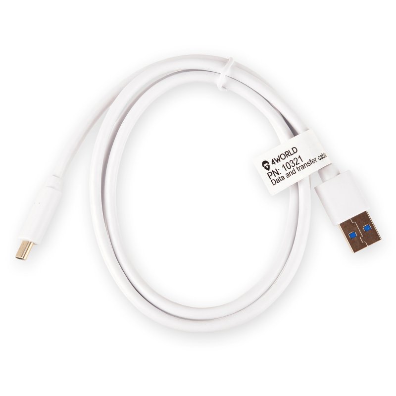 4World Kabel USB C - USB 3.0 AM 1.0m White - obrázek č. 2