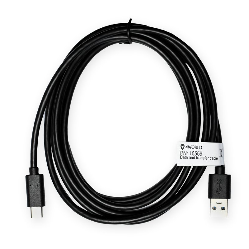 4World Kabel USB C - USB 3.0 AM 2.0m Black - obrázek č. 2