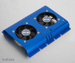 AKASA chladič 3,5" HDD - 2 ventilátory - obrázek produktu