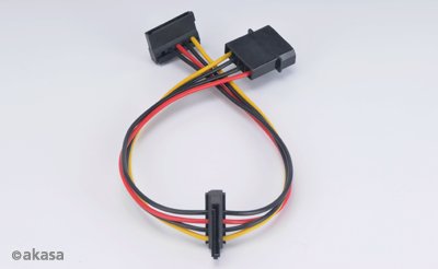 AKASA - 4-pin molex na 2x 15-pin Sata adaptér - obrázek produktu