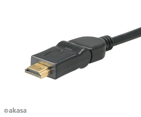 AKASA - HDMI na HDMI kabel - otočná hlavice - 2 m - obrázek č. 1