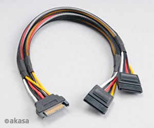 SATA napájecí rozdvojka Sata(M) na 2xSata(F) 30 cm - obrázek produktu