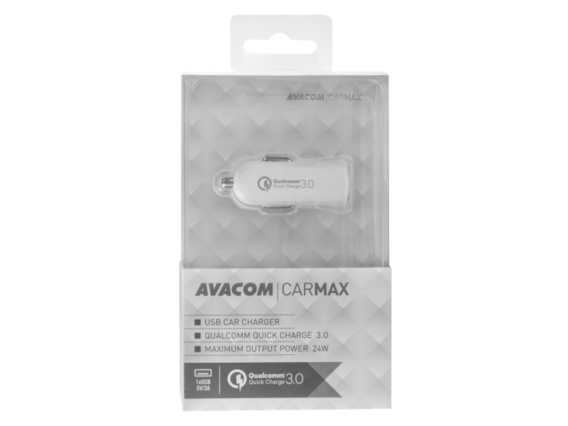AVACOM CarMAX nabíječka do auta s Qualcomm Quick Charge 3.0, bílá - obrázek č. 1