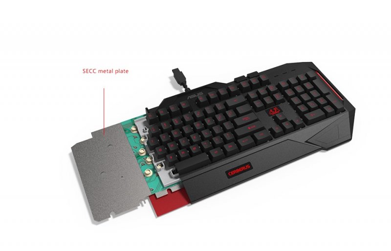 AKCE ASUS Hard bundle CERBERUS COMBO keyboard CZ layout + Cerberus headset V2 RED - obrázek produktu