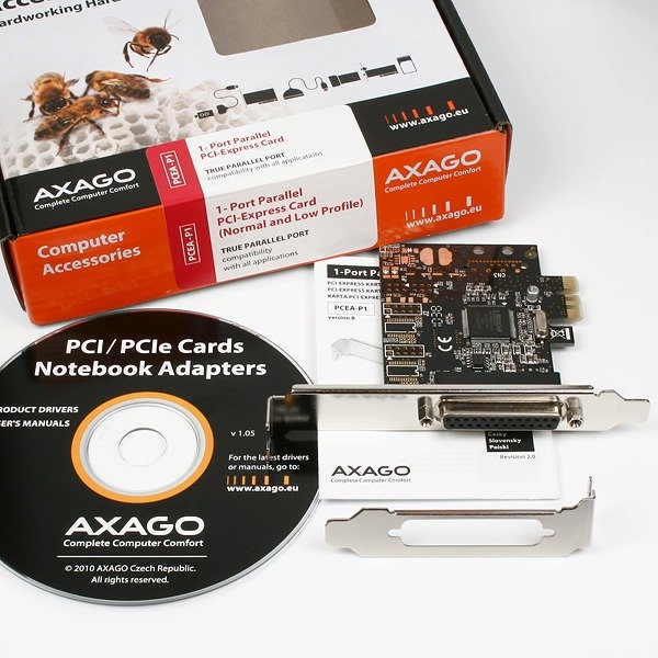 AXAGO PCI-Express adapter 1x paralel port + LP - obrázek č. 3