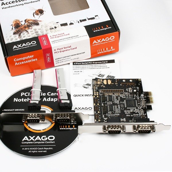 AXAGO PCI-Express adapter 4x sériový port - obrázek č. 3