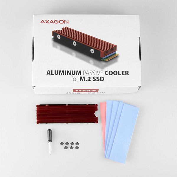 AXAGON CLR-M2, hliníkový pasivní chladič pro jedno i oboustranný M.2 SSD disk, výška 12 mm - obrázek č. 10