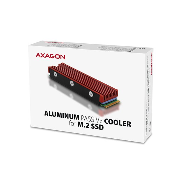 AXAGON CLR-M2, hliníkový pasivní chladič pro jedno i oboustranný M.2 SSD disk, výška 12 mm - obrázek č. 2
