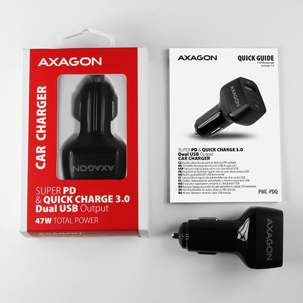 AXAGON PWC-PDQ, PD & QUICK nabíječka do auta 47W, 2x port (USB + USB-C), PD2.0/ QC3.0/ AFC/ FCP/ Apple - obrázek č. 8