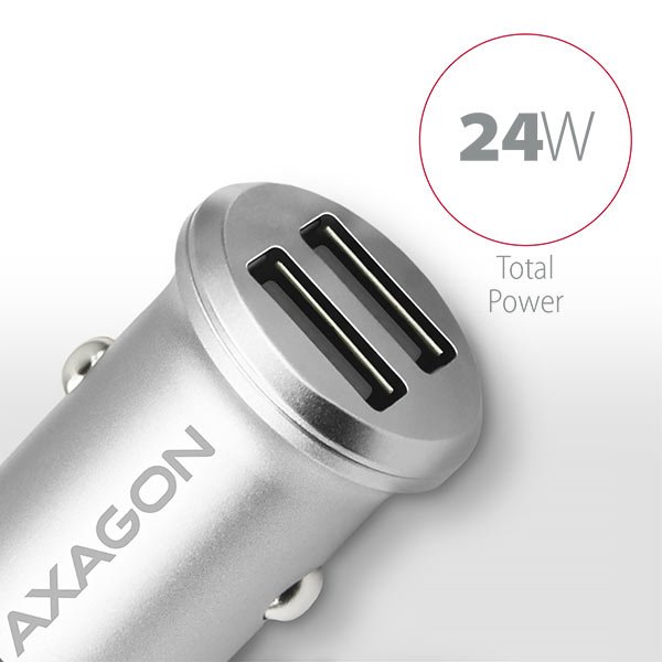 AXAGON PWC-5V4, mini SMART nabíječka do auta, 2x port 5V-2.4A + 2.4A, 24W - obrázek č. 2