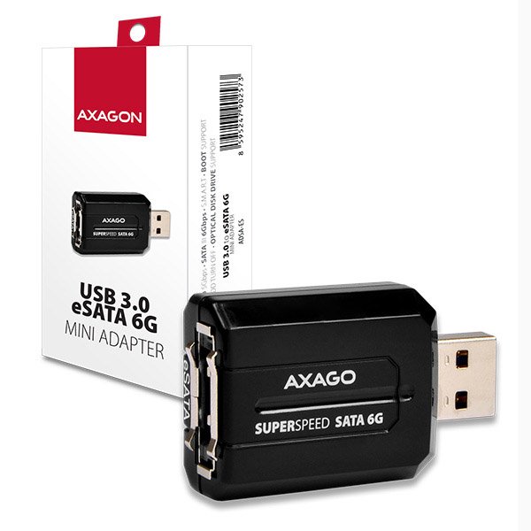 AXAGON ADSA-ES, USB3.0 - eSATA 6G MINI adaptér - obrázek produktu