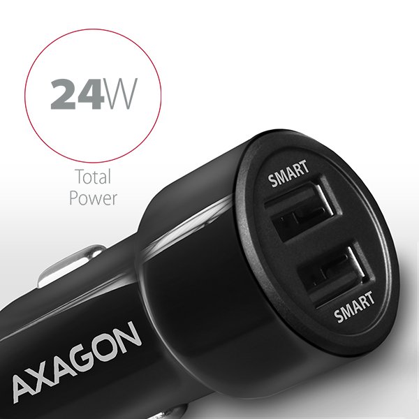 AXAGON PWC-5V5, SMART nabíječka do auta, 2x port 5V-2.4A + 2.4A, 24W - obrázek č. 2