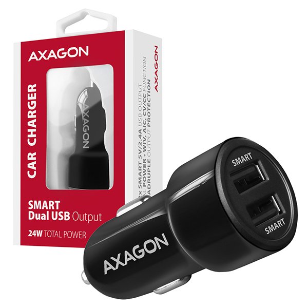 AXAGON PWC-5V5, SMART nabíječka do auta, 2x port 5V-2.4A + 2.4A, 24W - obrázek produktu